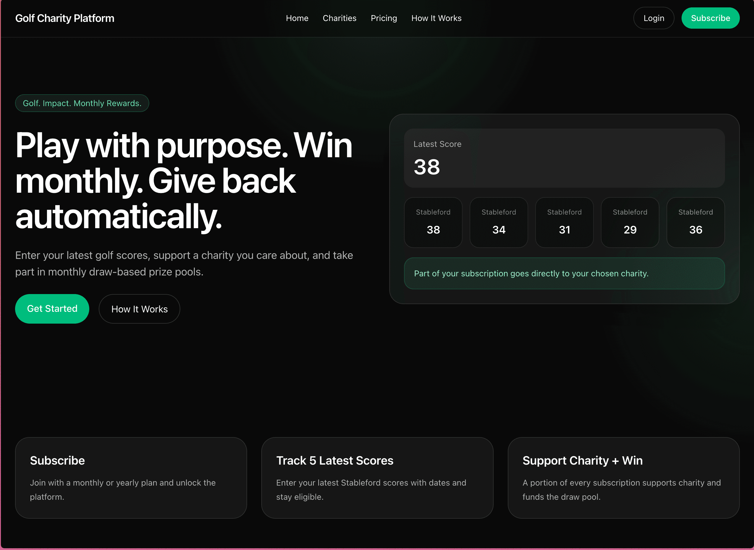 Golf Charity Platform